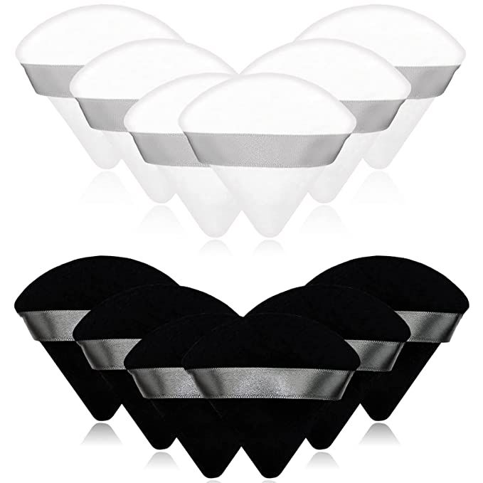 12 Pieces Cosmetic Powder Puff,2.76 inch Portable Soft Sponge Setting Face Puffs,Triangle Velvet ... | Amazon (US)