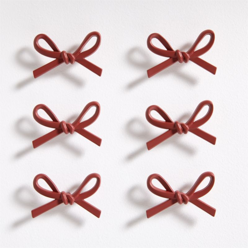 Set of 6 Red Bow Knob by Sharland England + Reviews | Crate & Kids | Crate & Barrel