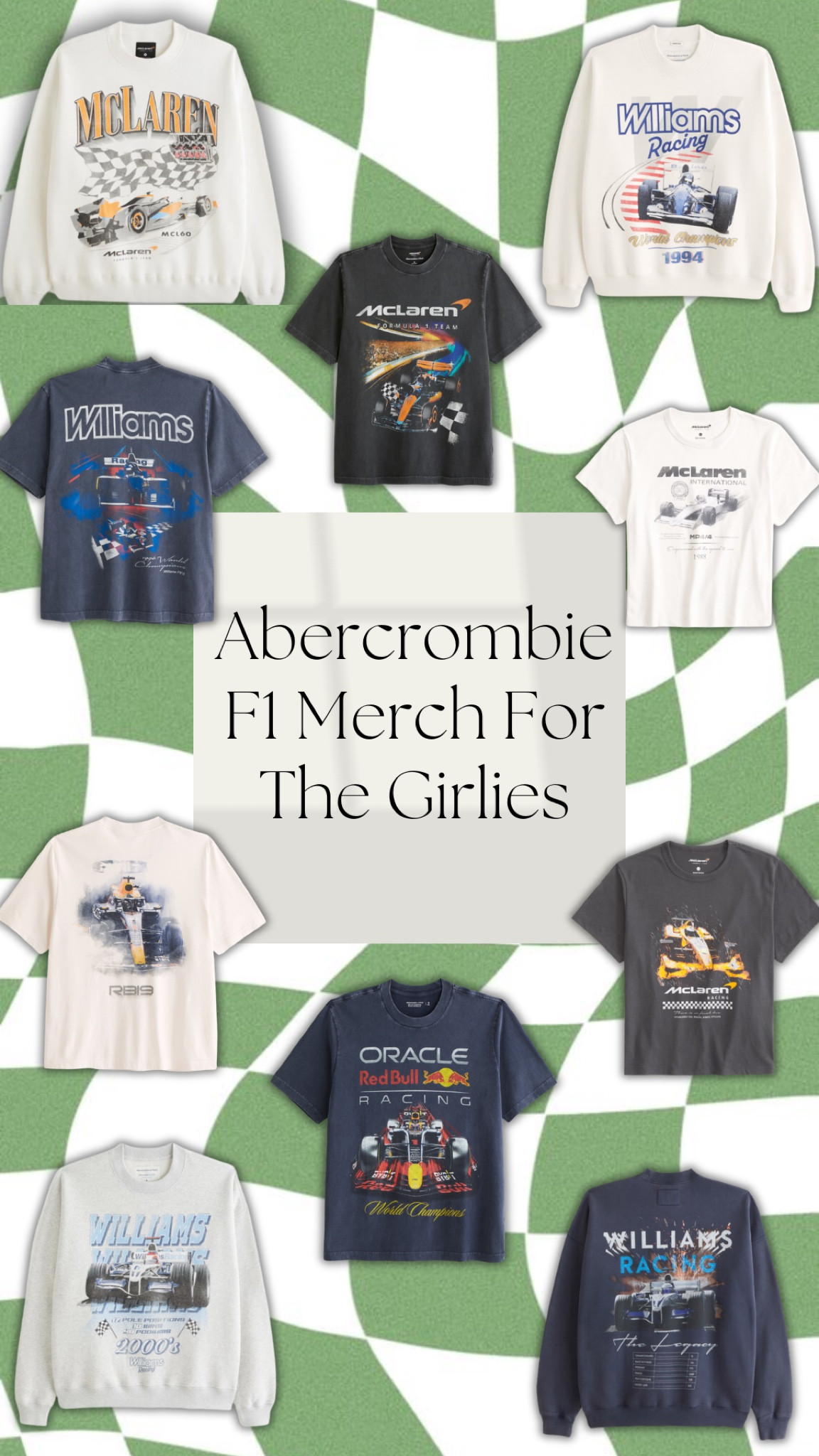 Abercrombie f1 merch for my McLaren, Red Bull & Williams girlies💙🏎️🧡

#LTKStyleTip #LTKSaleAlert #LTKFindsUnder50