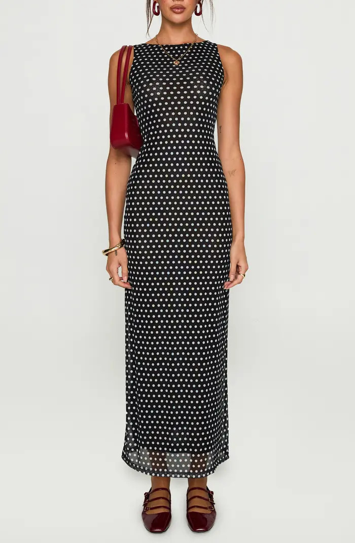 Top of Mind Polka Dot Mesh Maxi Dress | Nordstrom