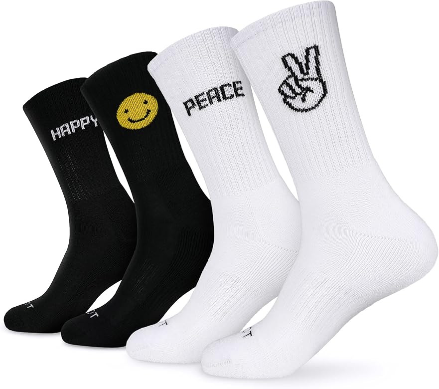 MONFOOT Women's and Men's 4-8 Pack Athletic Cushioned Crew Socks | Amazon (US)