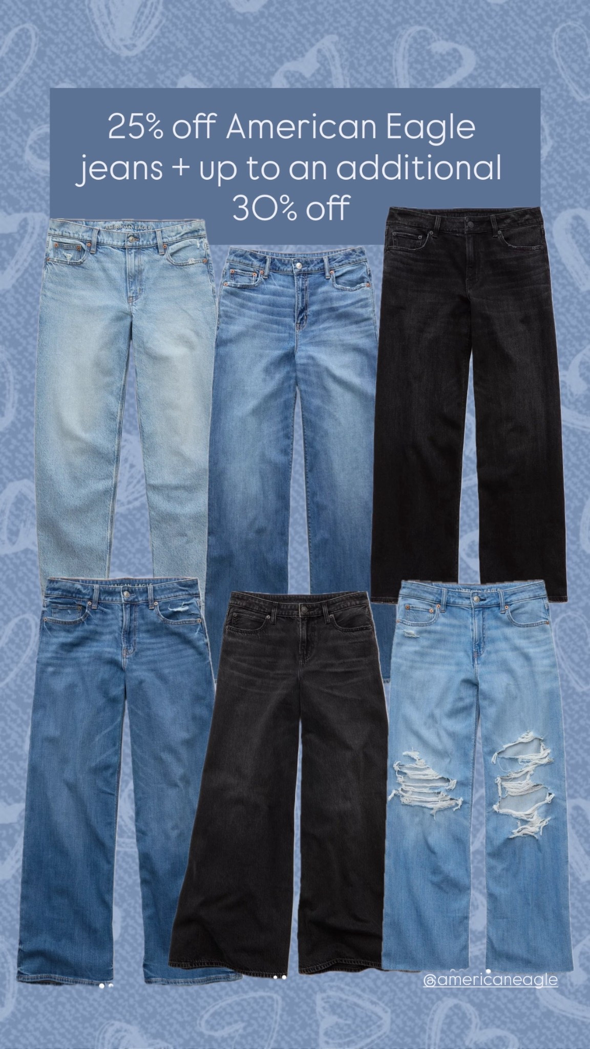 25% off American Eagle jeans + up to an additional 30% off 👖 

#LTKFindsUnder50 #LTKFindsUnder100 #LTKSaleAlert