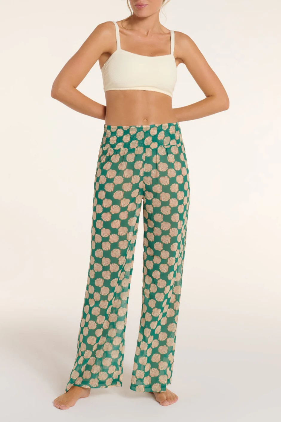 Nora High-waisted Pants Cover-up in Green | Hermoza