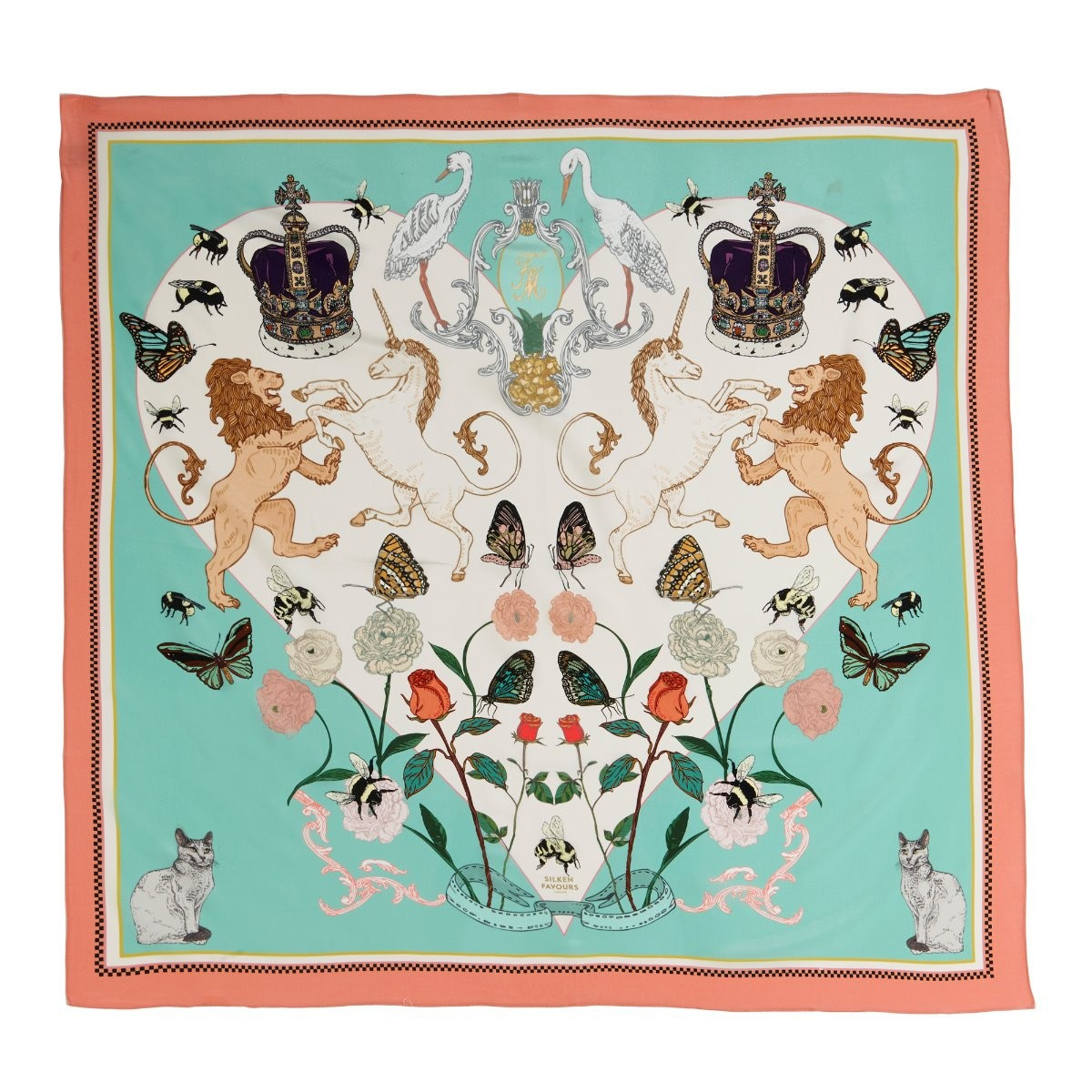 Silken Favours Exclusive Scarf, Pink | Fortnum & Mason