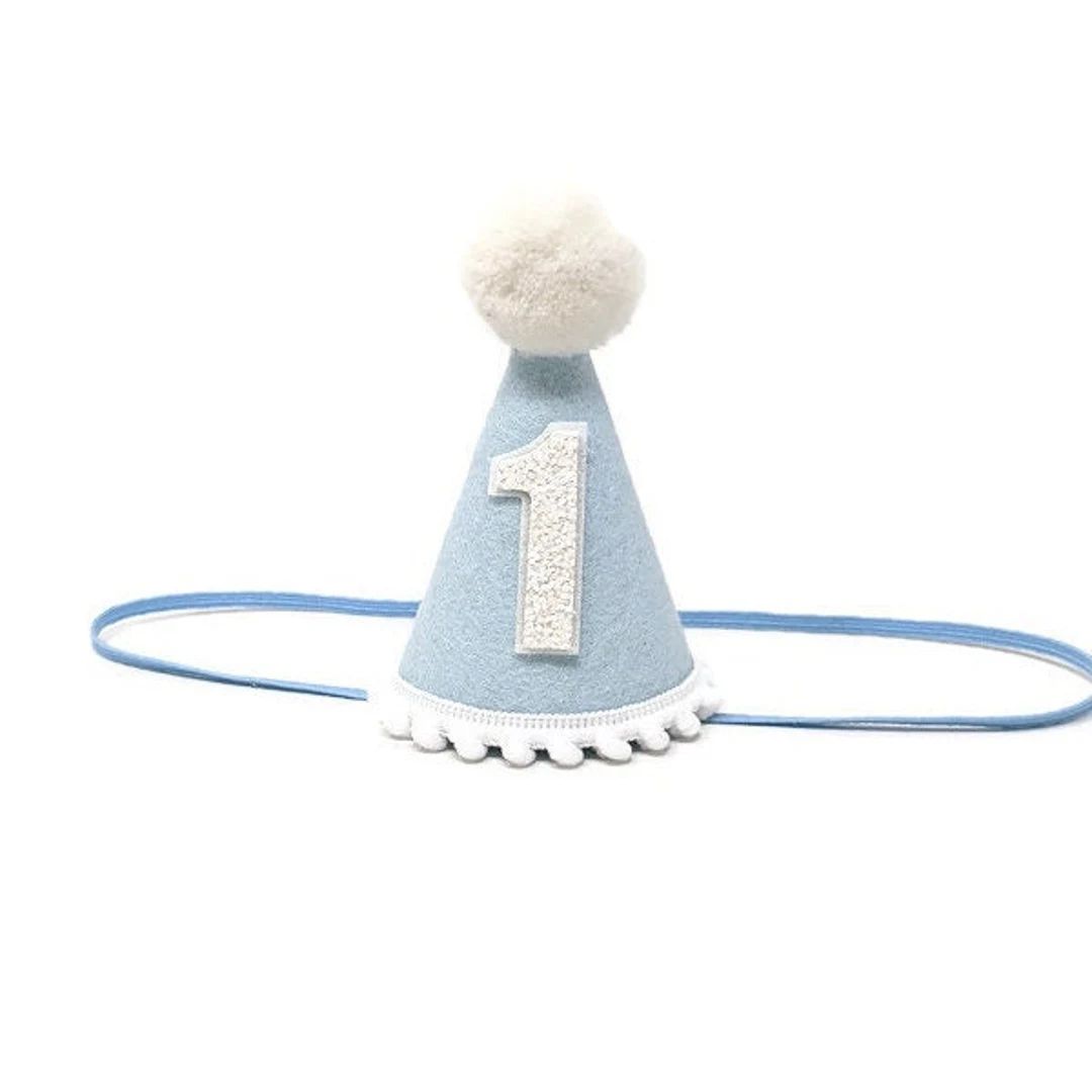 Baby Blue Birthday Party Hat, Birthday Party Hat, Boys first birthday, Baby Blue Party Hat, Littl... | Etsy (US)
