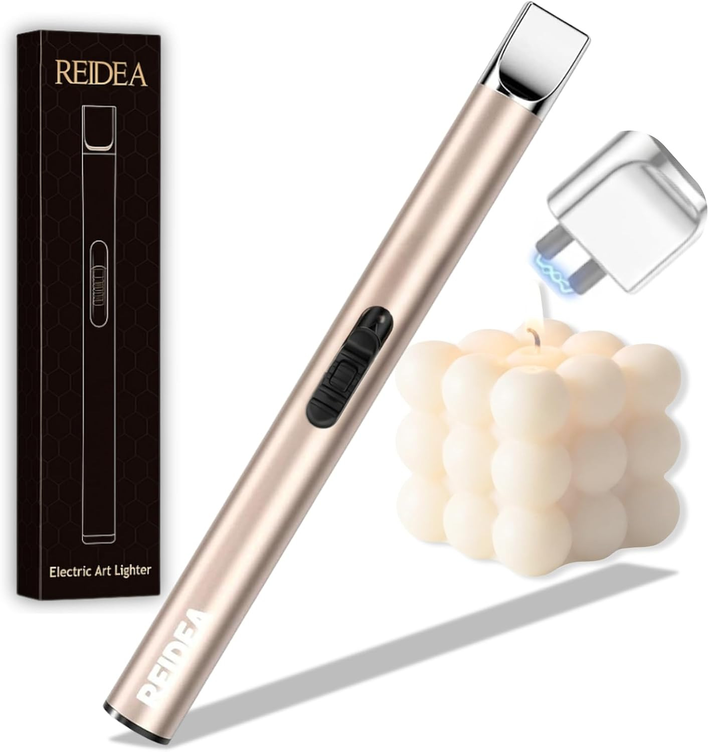 REIDEA Candle Lighter Electric Arc Windproof Lighter, S4, Champagne Gold | Amazon (US)