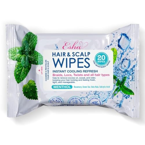 ESHA Hair & Scalp Wipes: Instant Cooling Refresh for Braids, Locs, Twists & All Hair Types - Stay Cool, Stylish, and Confident | Amazon (US)