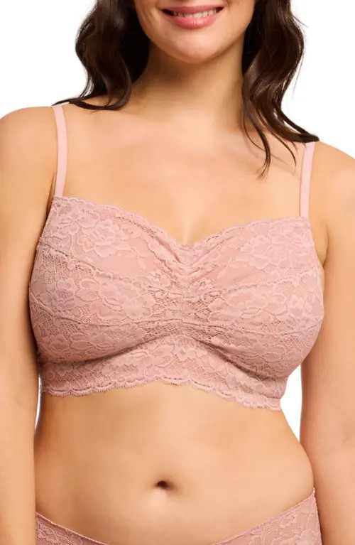 Montelle Intimates Lace Bralette in Ballet Pink at Nordstrom, Size 32D | Nordstrom