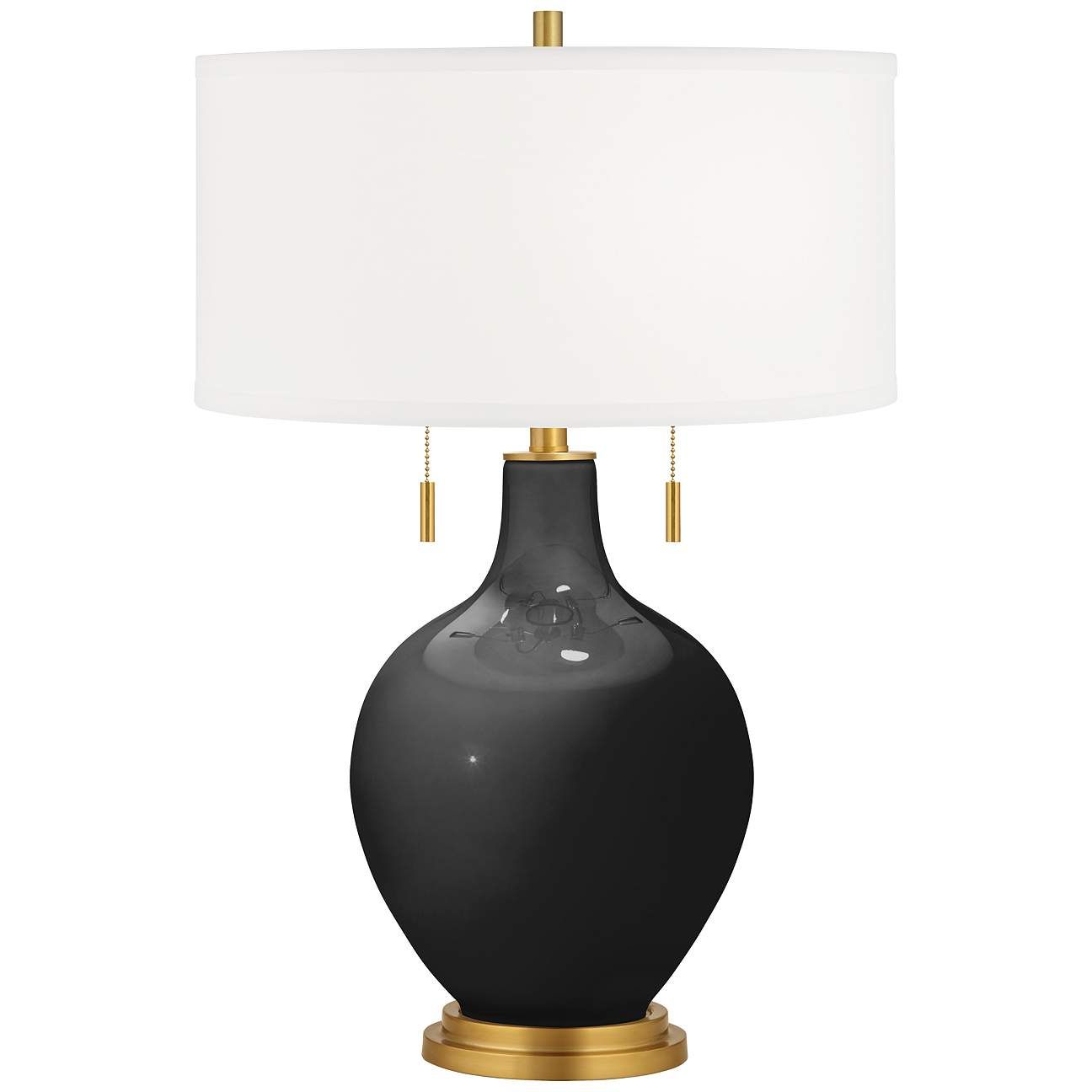 Tricorn Black Toby Brass Accents Table Lamp | Lamps Plus