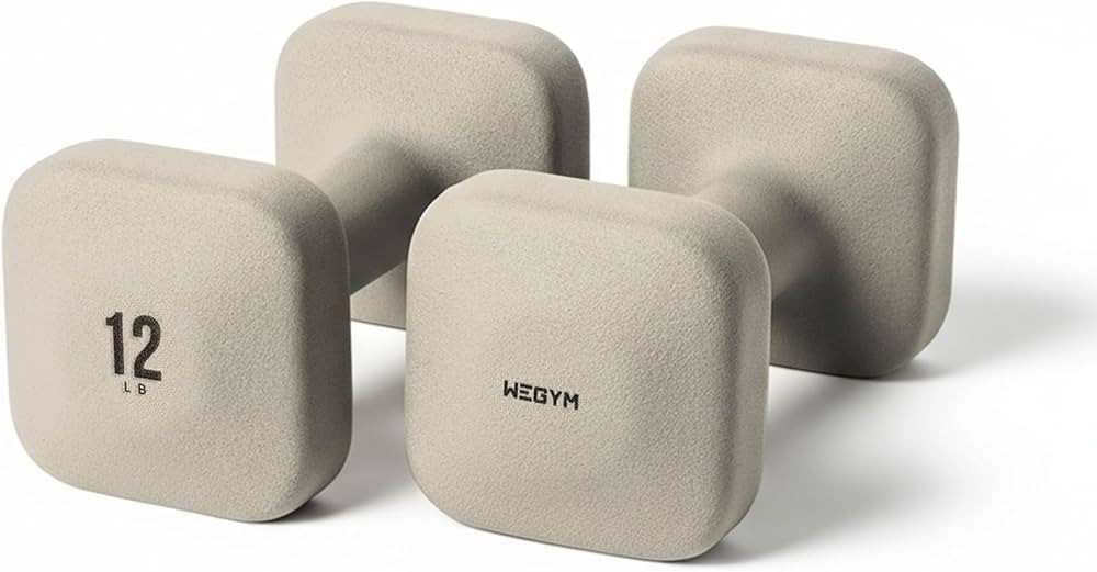 WeGym SafeGrip Square Dumbbells with Anti Slip Handles, Aesthetic Free Weights for Home Workouts,... | Amazon (US)