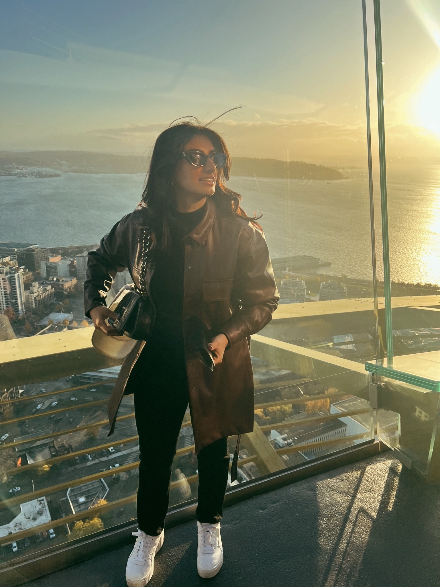 One of my FAVORITE pieces in my closet— brown leather dress but used it as a light jacket while in Seattle ✨ Layers and basics are key when traveling so I put together these #MadewellJeans with a black turtleneck, and this #AF dress! Comfy shoes are a must when exploring a new city so I’m wearing my favorite puma platform sneaks! 

#LTKWorkwear #LTKxMadewell #LTKStyleTip