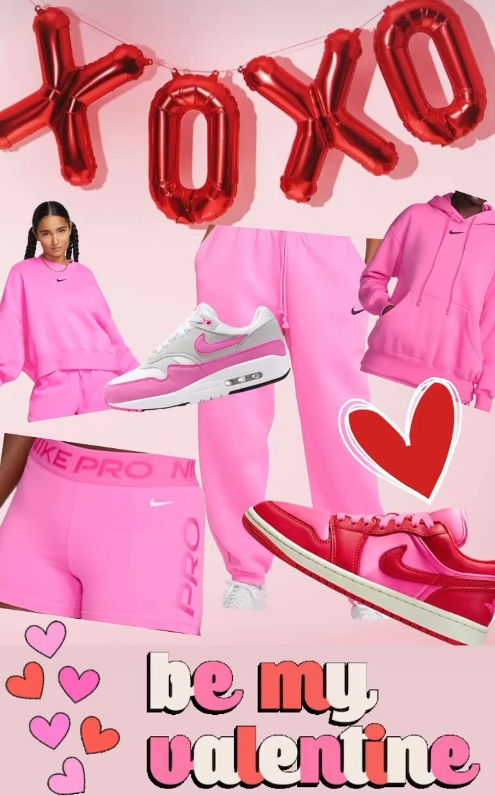 Valentine’s Day Casual 
•
#pinknikes #pinknikesweats #red&pinknikes #nike #nikesweatshirt #trendyteen #teen

#LTKfitness #LTKMostLoved #LTKstyletip