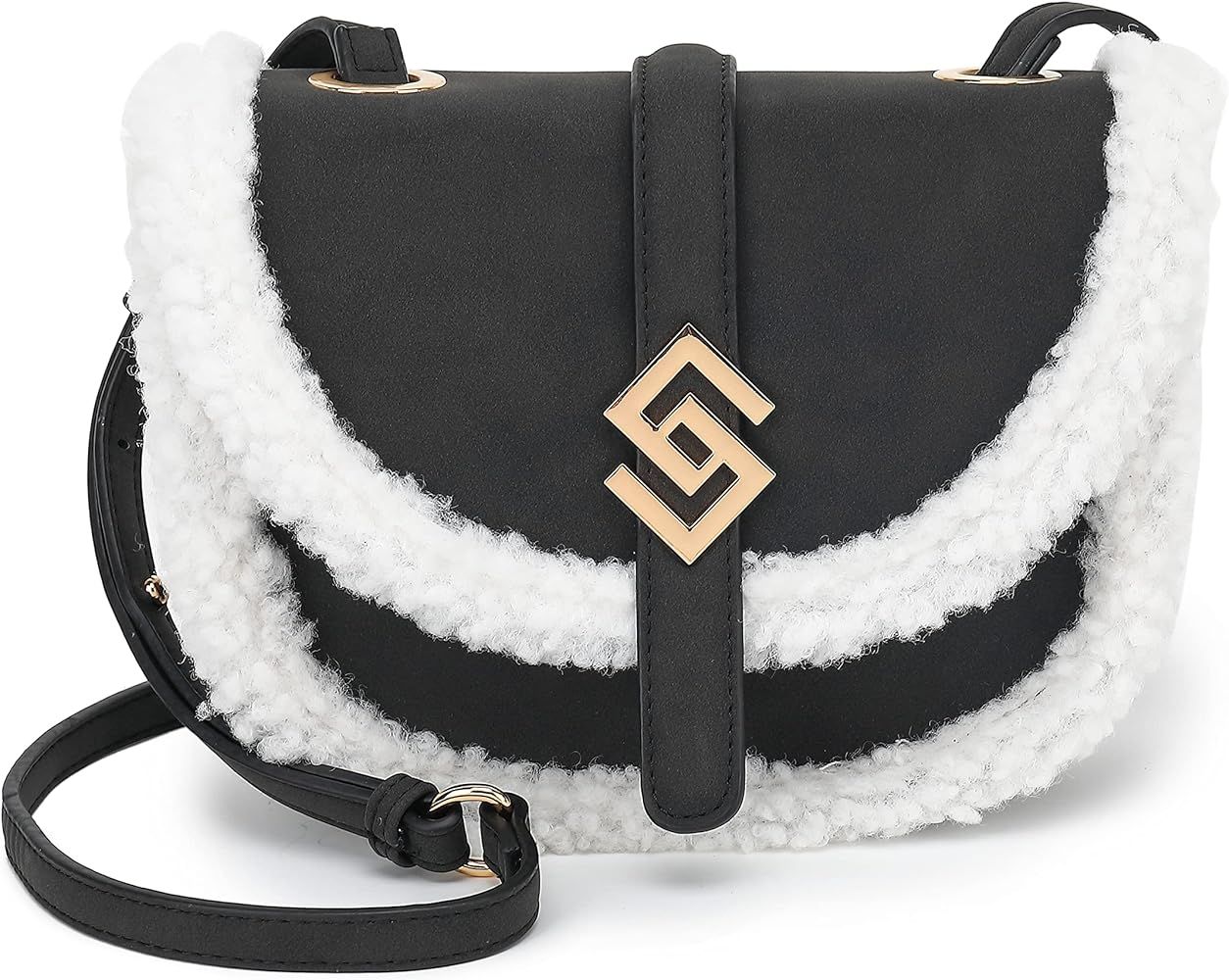 SCARLETON Crossbody Bags for Women, Faux Fur Fluffy Top Handle Shoulder Bag, Fuzzy Cute Purses for W | Amazon (US)