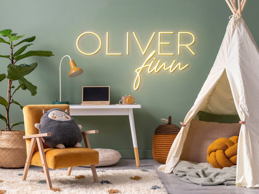 Custom Kid Room Neon Sign Baby Name Sign Bedroom Decoration - Etsy | Etsy (US)