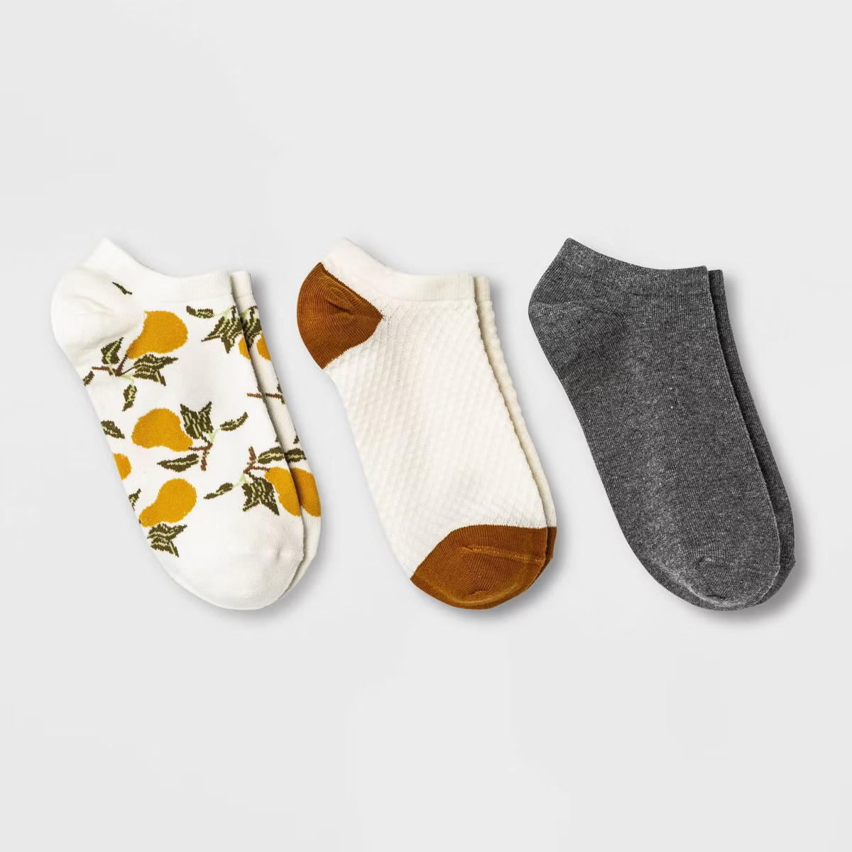 Women's Pear 3pk Low Cut Socks - A New Day™ 4-10: Botanical Knit, Tagless Design | Target