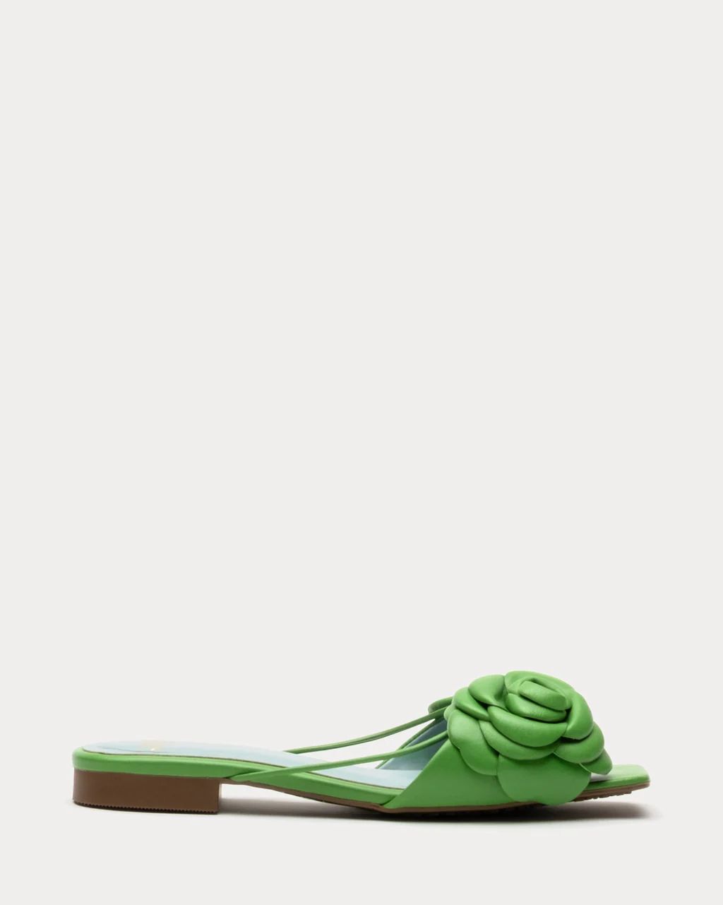Gardenia Flower Sandal Nappa Green | Frances Valentine