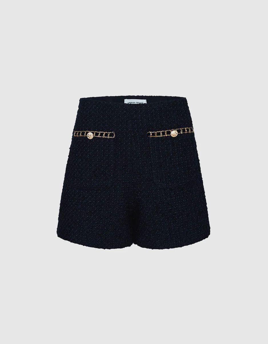 Boucle Sequin Detail Shorts | Urban Revivo