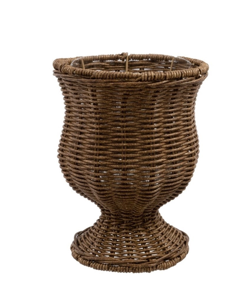The My Texas House 8 inch goblet woven planter features a stylish goblet shape crafted from durable resin. Finished in a natural faux rattan shade, this versatile planter fits well with many decor styles, indoors or outdoors. Ideal for housing potted plants, flowers, and herbs, this planter marries elegance with utility, ensuring long-lasting beauty and functionality in your home or garden.

#LTKFindsUnder50 #LTKHome #LTKSeasonal