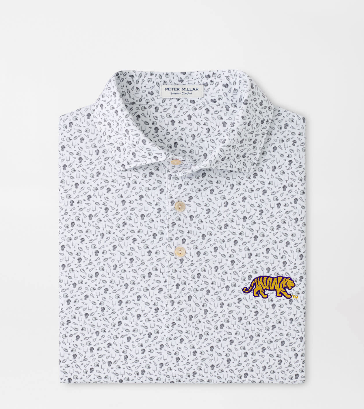 LSU Mike the Tiger Kick Off Performance Jersey Polo | Peter Millar