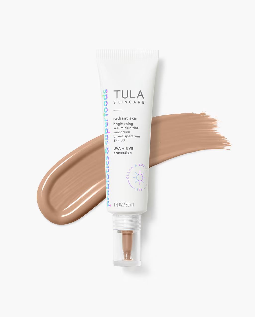 brightening serum skin tint sunscreen broad spectrum SPF 30 | Tula Skincare