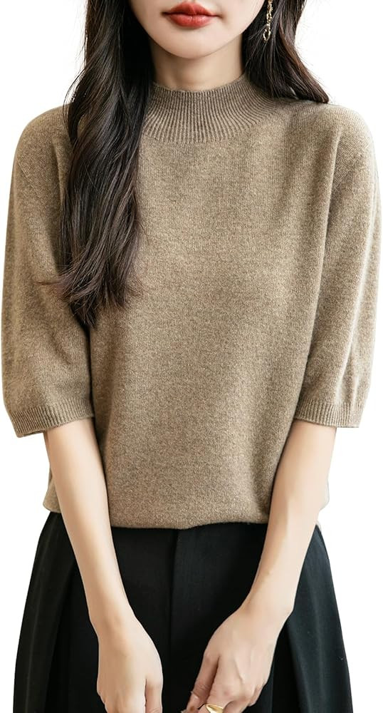 Chanyarn Women's 100% Merino Wool Spring Fall Winter First-Line Ready to Wear Seamless Knit Short... | Amazon (US)