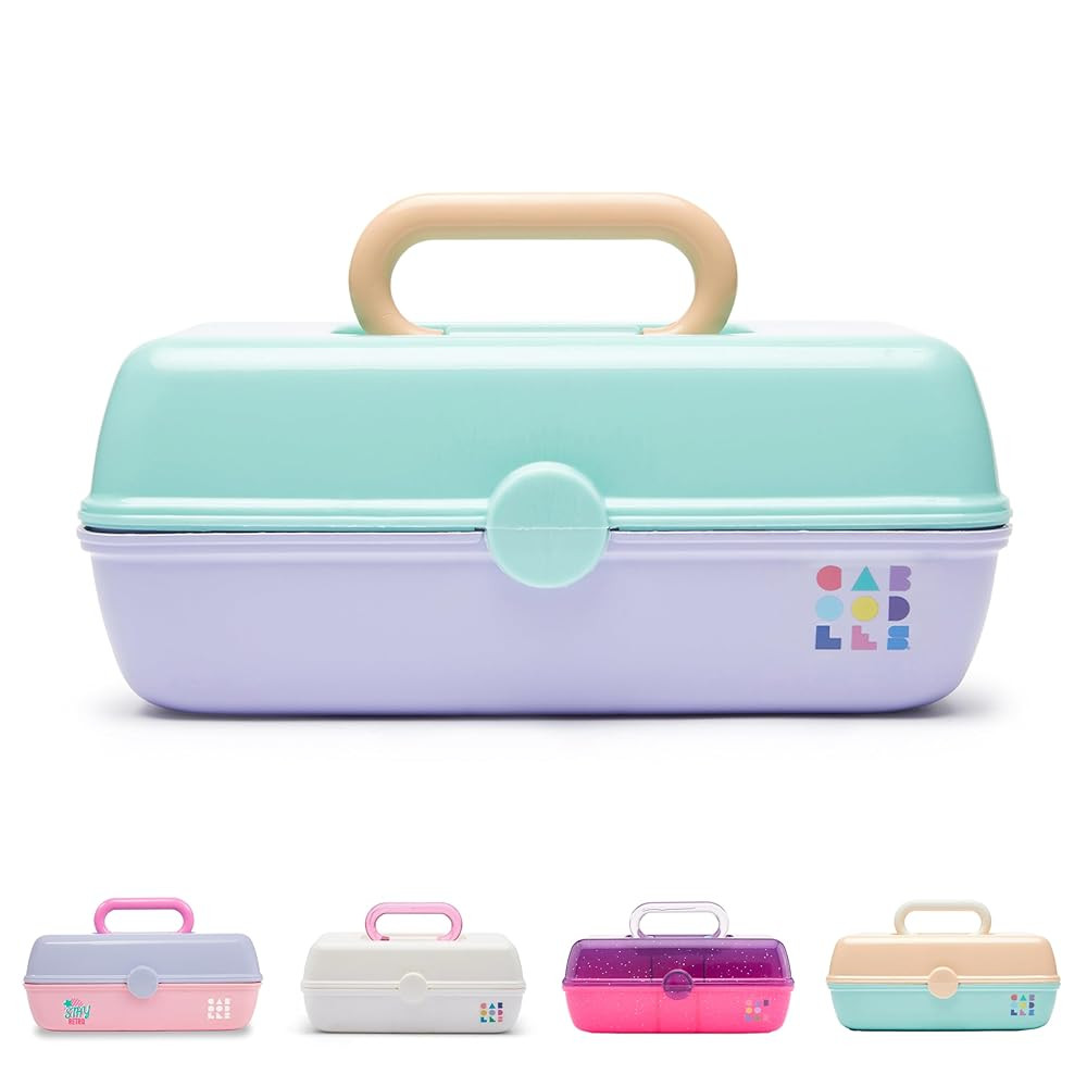 Caboodles Pretty in Petite Makeup Box, Two-Tone Seafoam on Lavender, Hard Plastic Organizer Box, ... | Amazon (US)