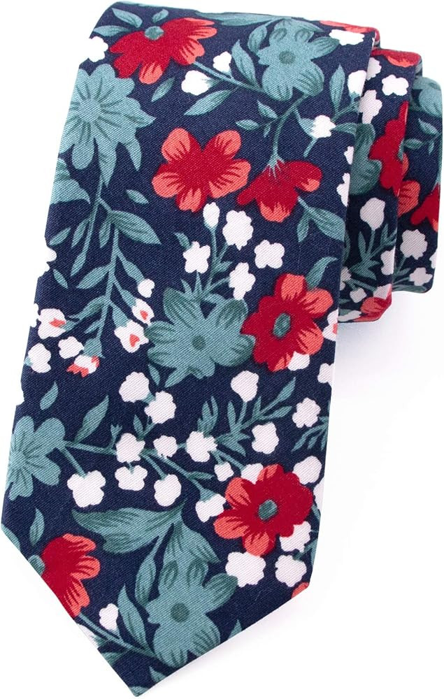 Spring Notion Men's Cotton Printed Floral Skinny Tie | Amazon (US)