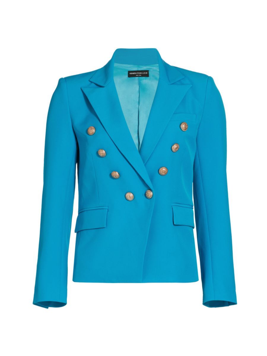 Generation Love Delilah Double-Breasted Crepe Blazer | Saks Fifth Avenue