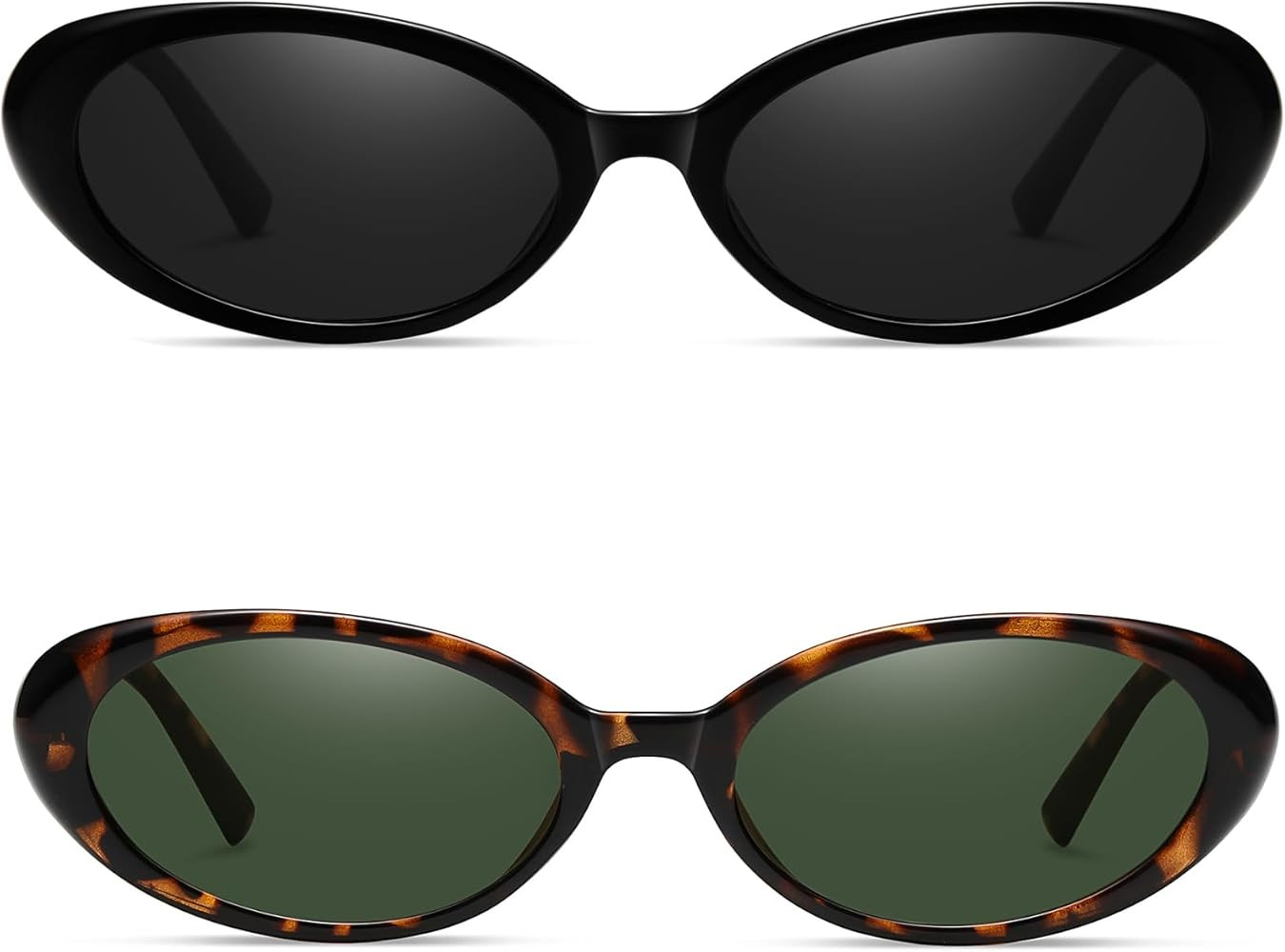 LUCKYCHRIS 2 Pairs Retro Oval Sunglasses for Women Men Trendy Sun Glasses Fashion Y2K Sunglasses ... | Amazon (US)