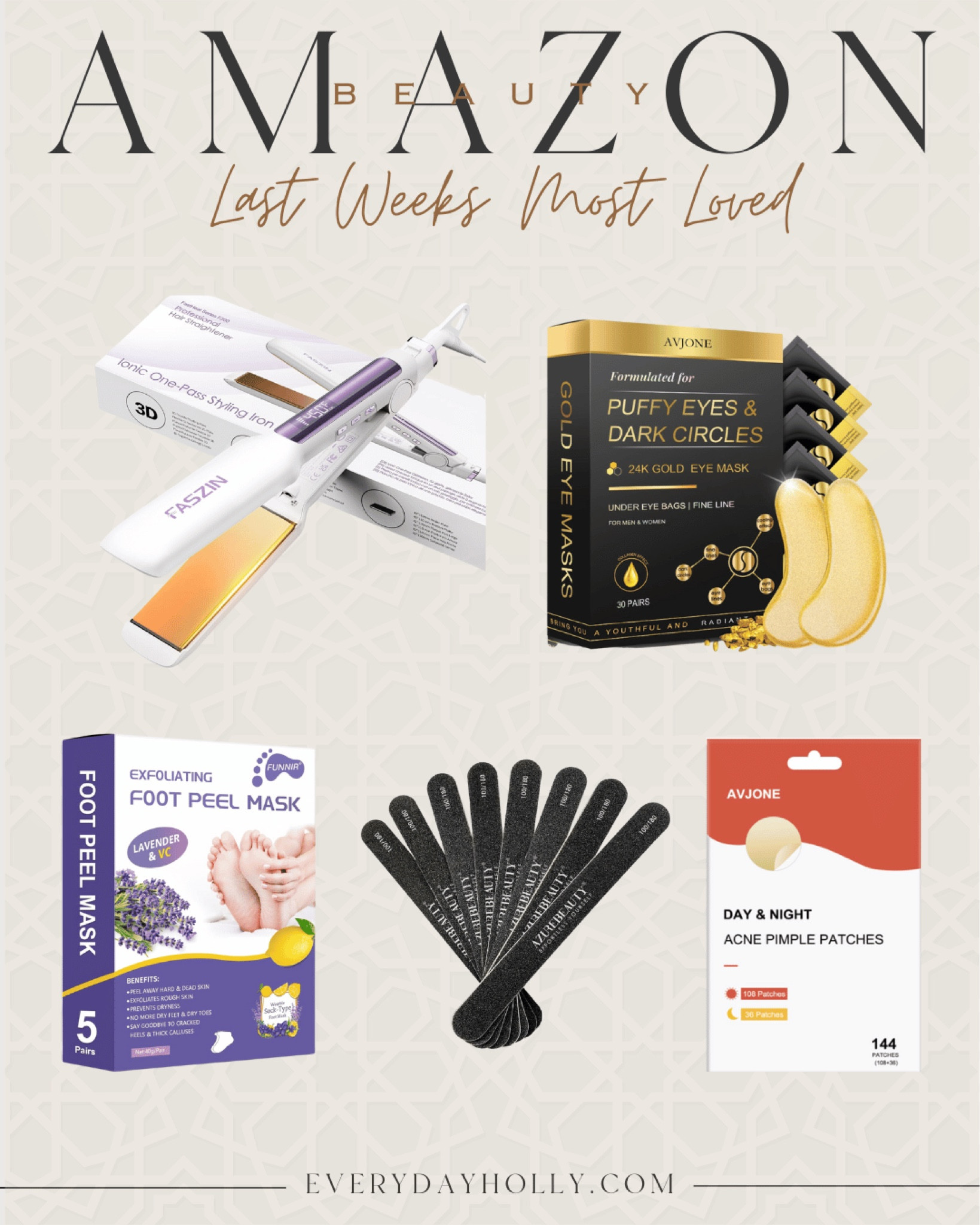 Beauty Finds 


Beauty  amazon  beauty favorites  amazon beauty  hair straightener  gold under eye masks  foot peel masks  nail files  pimple patches  EverydayHolly  

#LTKSeasonal #LTKBeauty