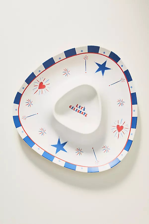 Nephthys Illustrated Stars & Stripes Melamine Chip & Dip Platter | Anthropologie (US)