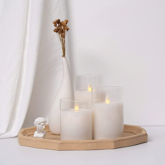 Flameless Candles Flickering with Remote, SONSIEN 3 Pack Candles Battery Operated with Timer, Ple... | Walmart (US)