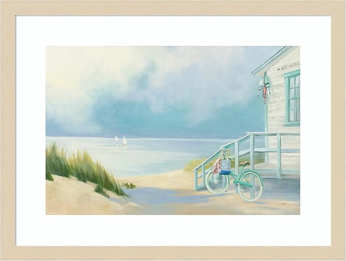Amanti Art Framed Wall Art Print 16x21 Morning Ride to the Beach by Julia Purinton, Beach Wall Ar... | Amazon (US)