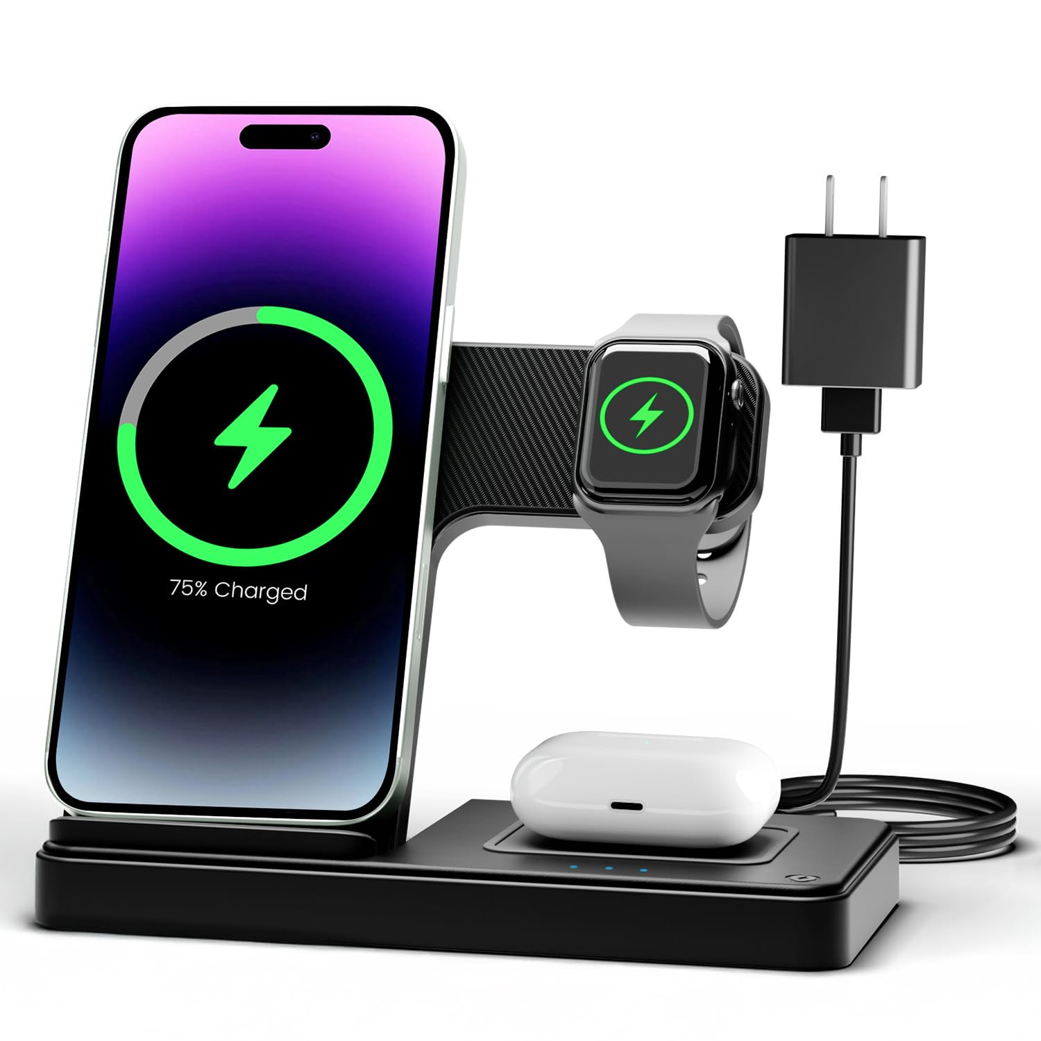 Wireless Charger iPhone Charging Station: 3 in 1 Charger Stand Multiple Devices for Apple - iPhon... | Amazon (US)