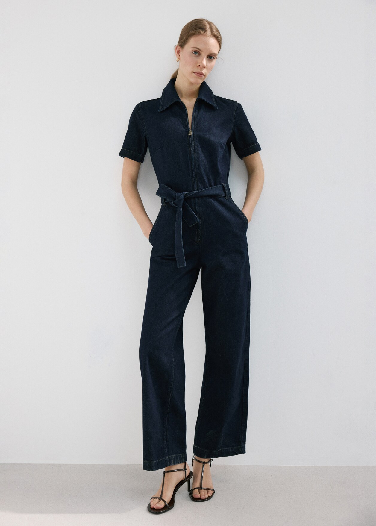 Belt denim jumpsuit | MANGO (UK)