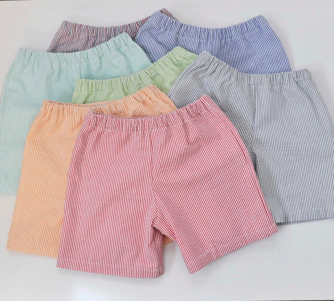 Seersucker Shorts, LINED, Girls and Boys Striped Seersucker Shorts or Pants in Many Colors, Sibli... | Etsy (US)
