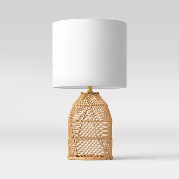 Rattan Diagonal Weave Table Lamp Tan - Opalhouse™, table lamps, table lamp | Target