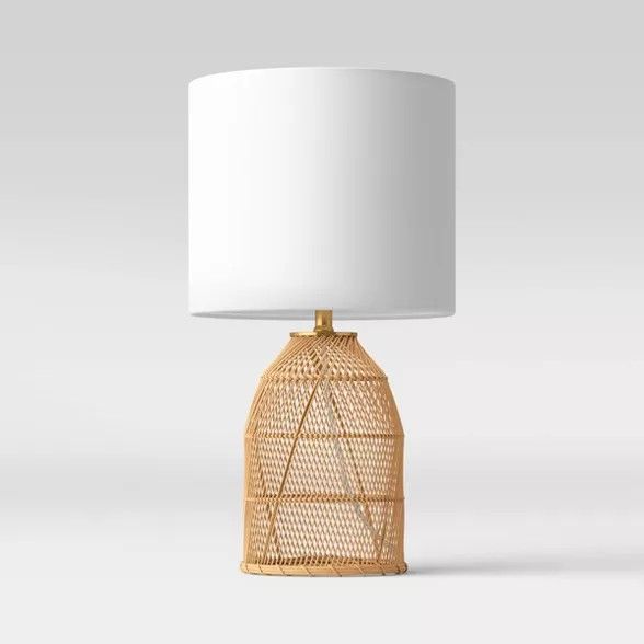 Rattan Diagonal Weave Table Lamp Tan - Opalhouse™, table lamps, table lamp | Target