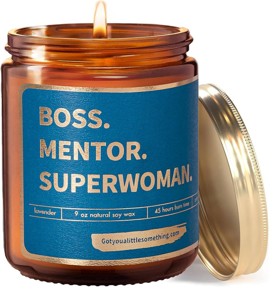Got You A Little Something Boss Mentor Superwoman Lavender Vanilla Soy Candle ; Boss Lady Appreci... | Amazon (US)