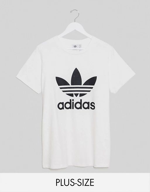 adidas Originals Plus trefoil t-shirt in white | ASOS (Global)