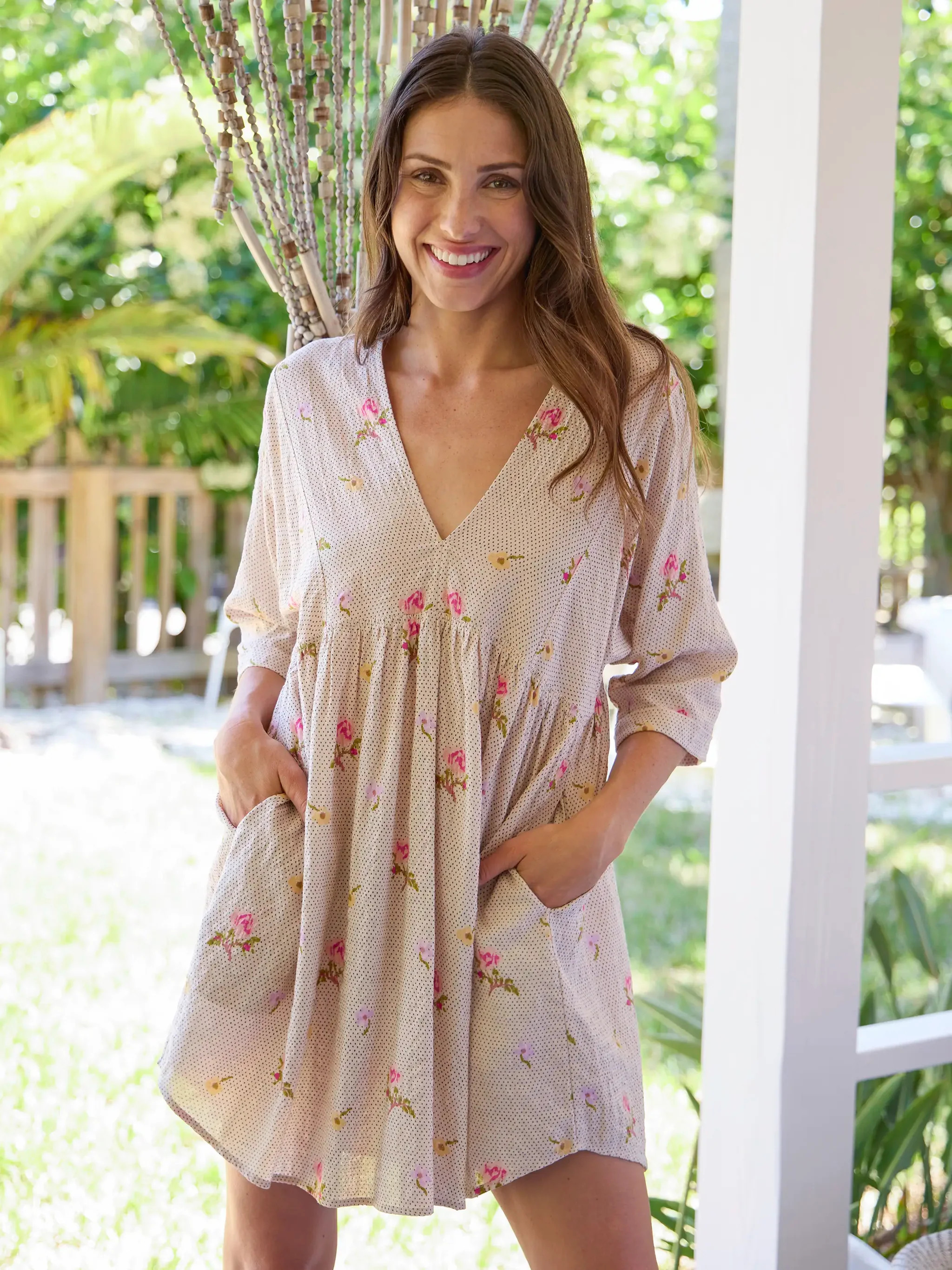 Stella V-Neck Mini Dress | Natural Life