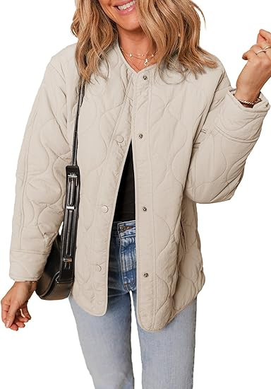 Dokotoo Womens Quilted Lightweight Jackets Button Down Puffer Jacket Coats Padded Outwear with Po... | Amazon (US)