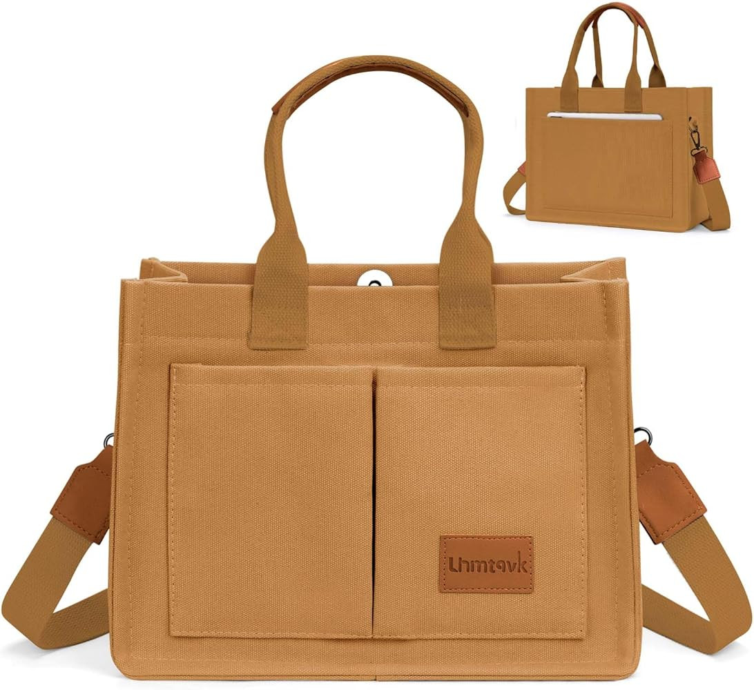 LHMTQVK Canvas Tote Bag for Women, Large Work Purses Bible Tote | Amazon (US)