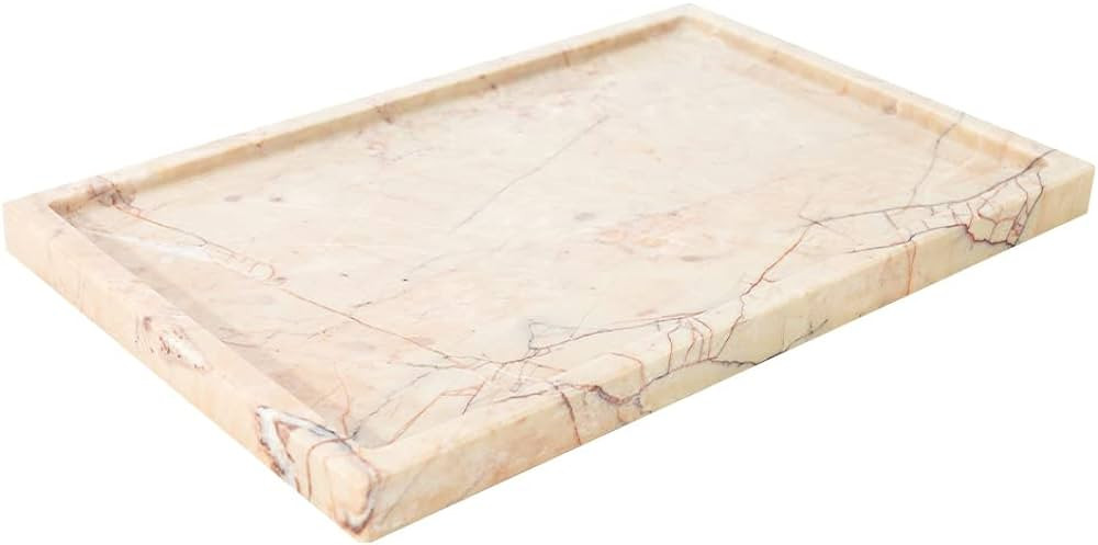 Real Luxurious Natural Marble Vanity Tray Genuine Marble Storage Tray for Home Decor Stone Tray f... | Amazon (US)