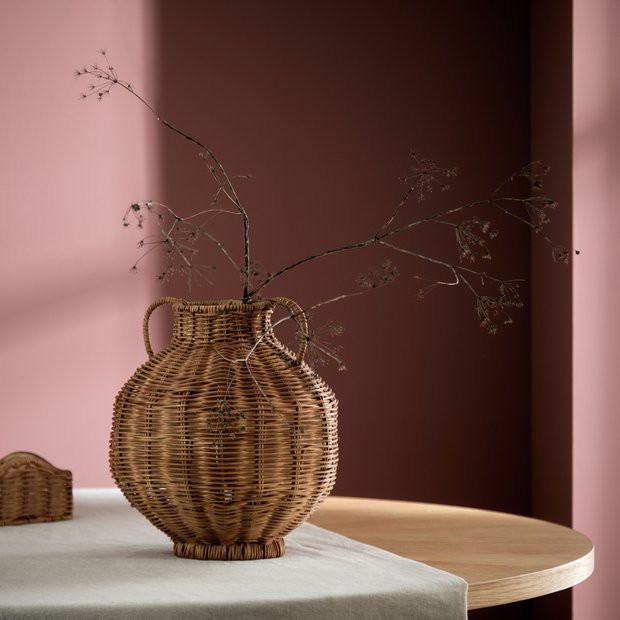 Buy Habitat Rattan Vase with Handles - Natural | Vases | Argos | argos.co.uk
