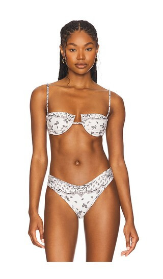 Montce Swim Simonette Bikini Top in Ivory. - size M | Revolve Clothing (Global)