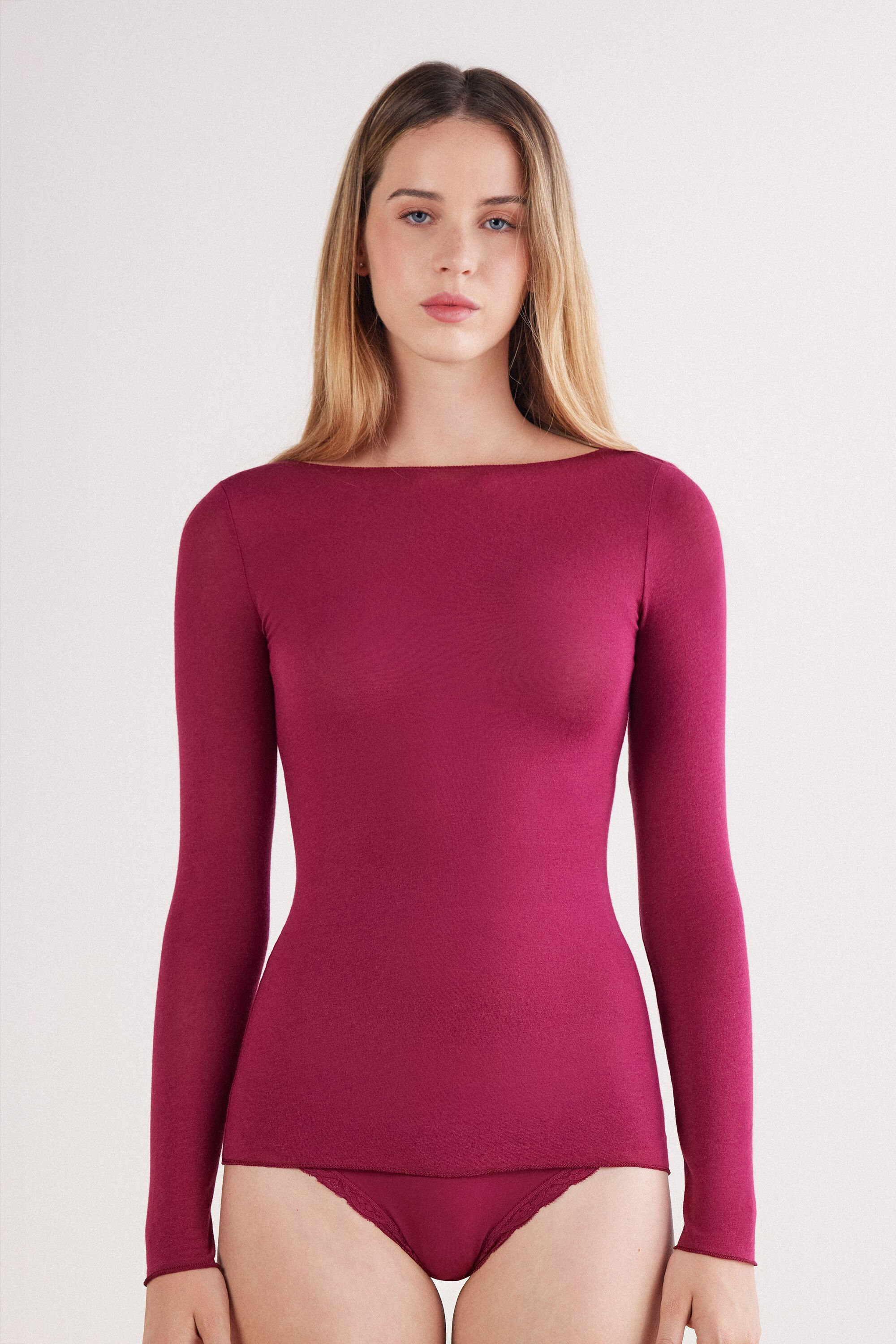 Sheer Cashmere Boat Neck Shirt | Intimissimi | Intimissimi (US)