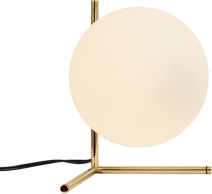 BOKT Mid Century Modern Brass Table Lamp Contemporary Gold Glass Globe Desk Lamp Vintage Bedroom ... | Amazon (US)
