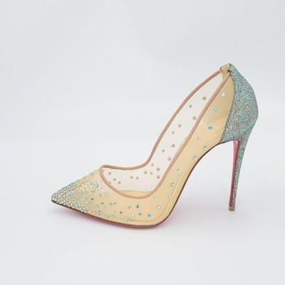 Christian Louboutin Pumps Cinderella Blue Glitter FOLLIES STRASS Pumps Nude 37.5  | eBay | eBay US
