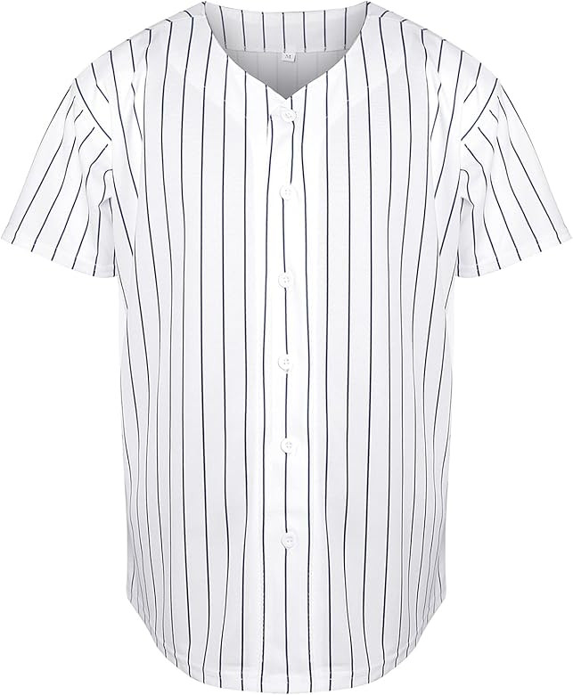 Phoneutrix Blank Plain Hip Hop Hipster Baseball Jersey Button Down Shirts Sports Uniforms Men Wom... | Amazon (US)